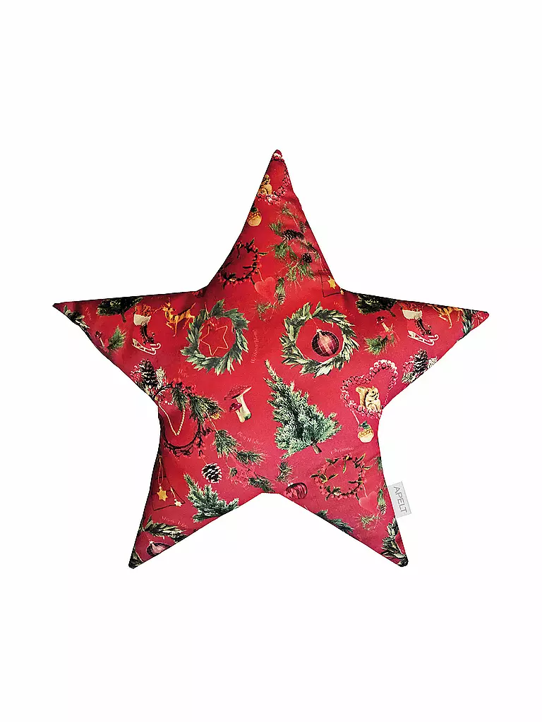 APELT | Weihnachts Sternkissen 44x44cm | rot