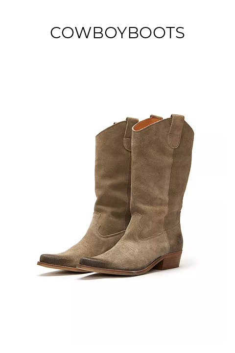 Ein Paar braune Stiefel.