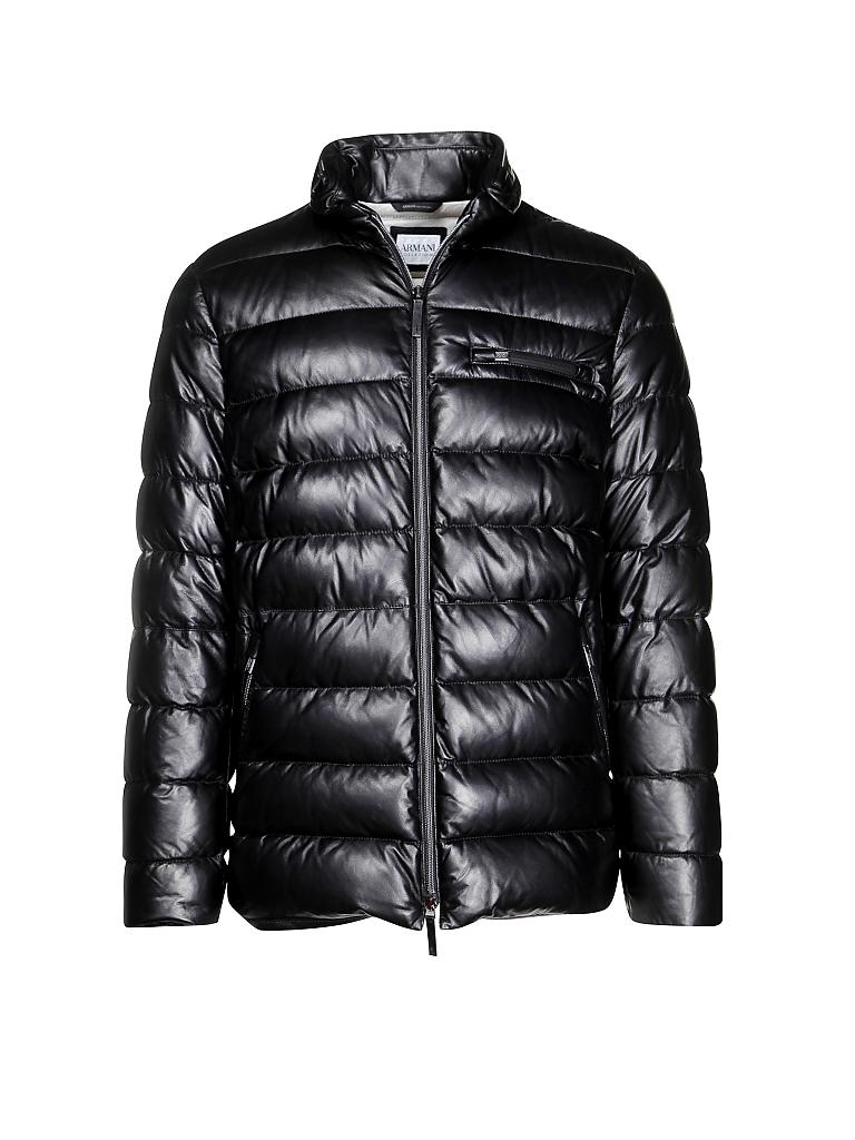 ARMANI COLLEZIONI | Leder-Daunenjacke | schwarz