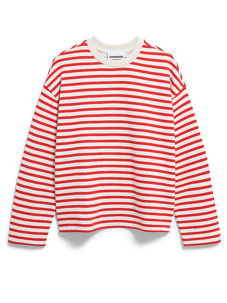 ARMEDANGELS Sweater Oversized Fit FRANKAA  STRIPES creme | L