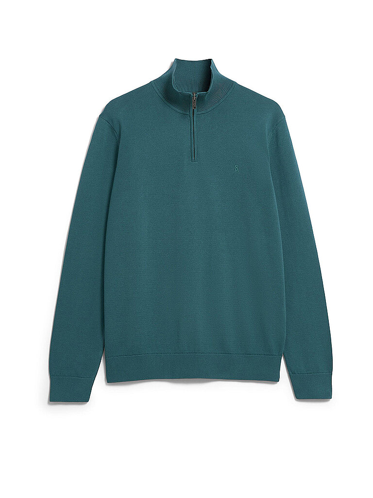 ARMEDANGELS Troyer Pullover FAABES dunkelgrün | S