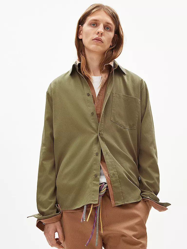 ARMEDANGELS | Hemd Relaxed Fit SKJORTAA | olive