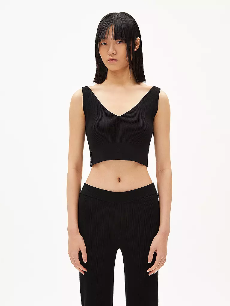 ARMEDANGELS | Lounge Top Cropped Fit TELMAA | schwarz