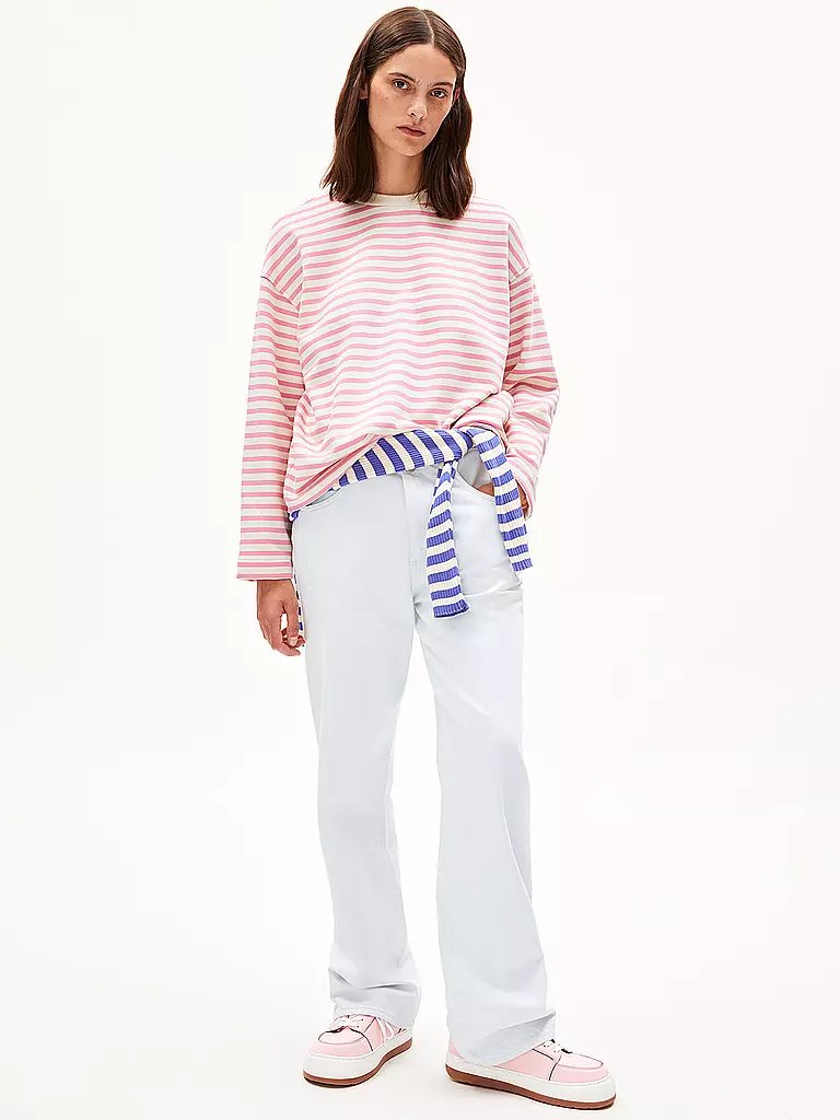 ARMEDANGELS | Sweater Oversized Fit FRANKAA  STRIPES | rosa