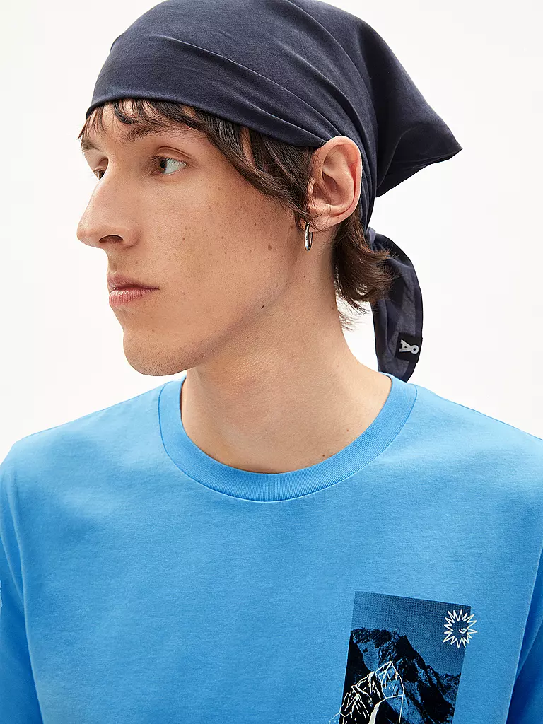 ARMEDANGELS | T-Shirt JAAMES SUMMER MOUNTAIN | hellblau