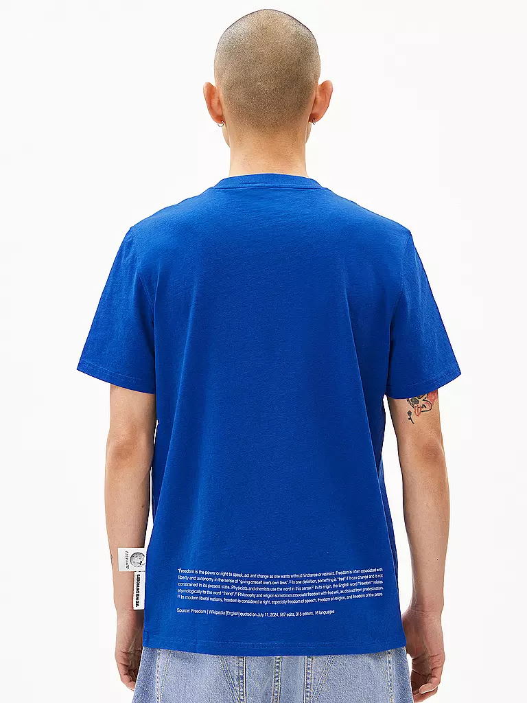 ARMEDANGELS | T-Shirt MAARKOS WIKIPEDIA  | blau