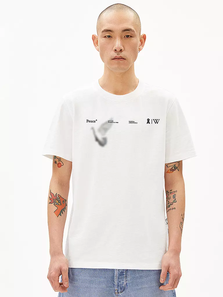 ARMEDANGELS | T-Shirt MAARKOS WIKIPEDIA  | weiss