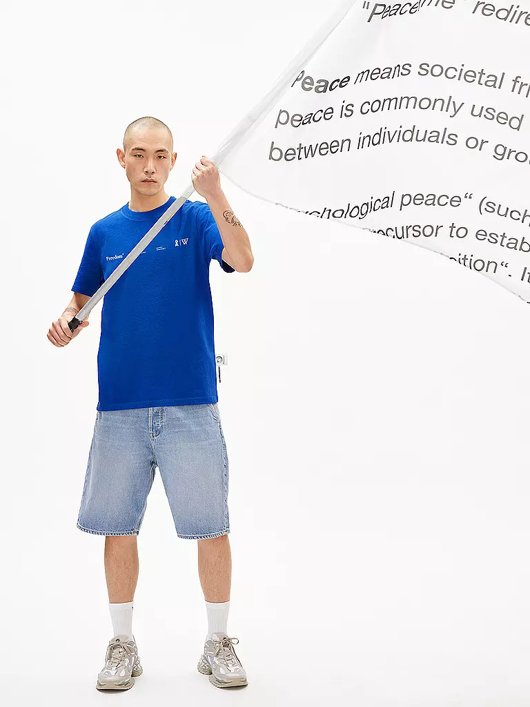ARMEDANGELS | T-Shirt MAARKOS WIKIPEDIA  | blau