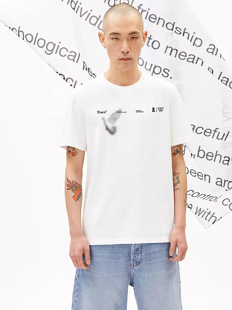 ARMEDANGELS | T-Shirt MAARKOS WIKIPEDIA  | weiss