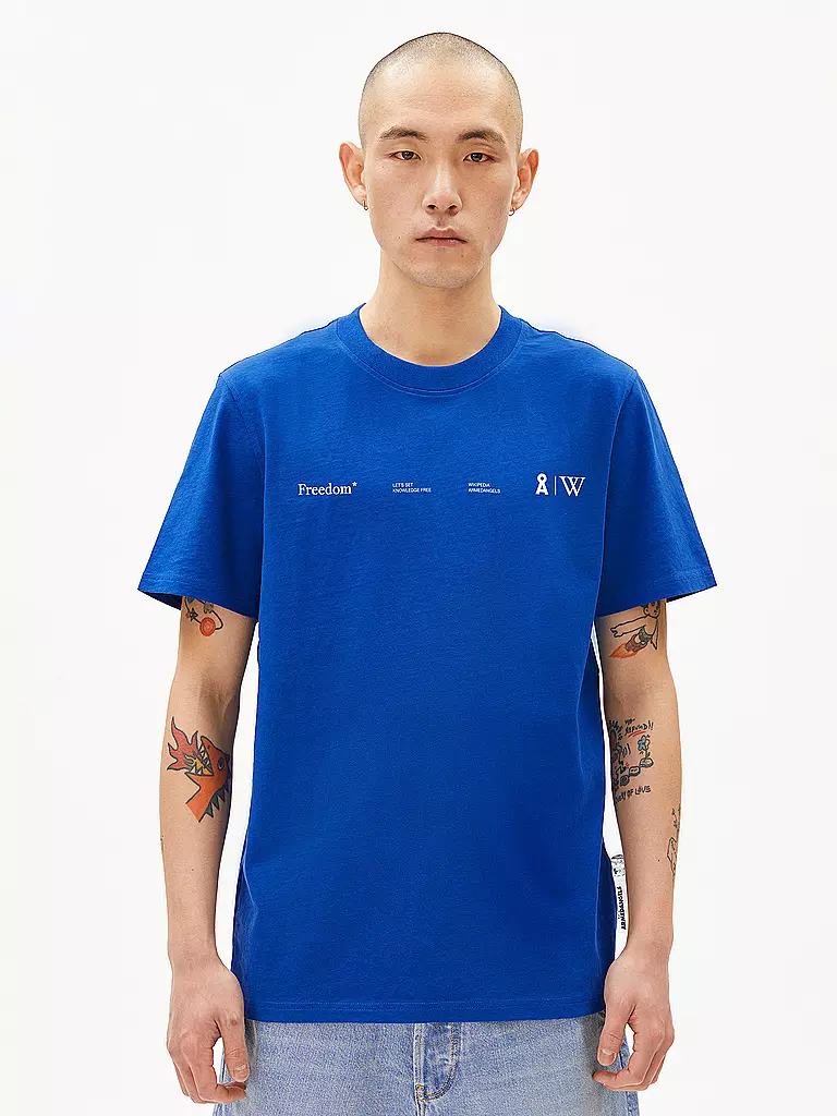 ARMEDANGELS | T-Shirt MAARKOS WIKIPEDIA  | blau