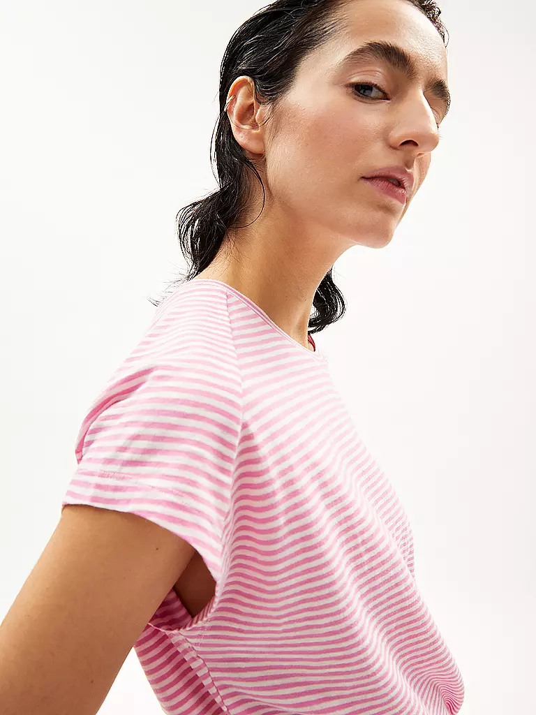 ARMEDANGELS | T-Shirt ONELIAA LOVELY STRIPES | pink