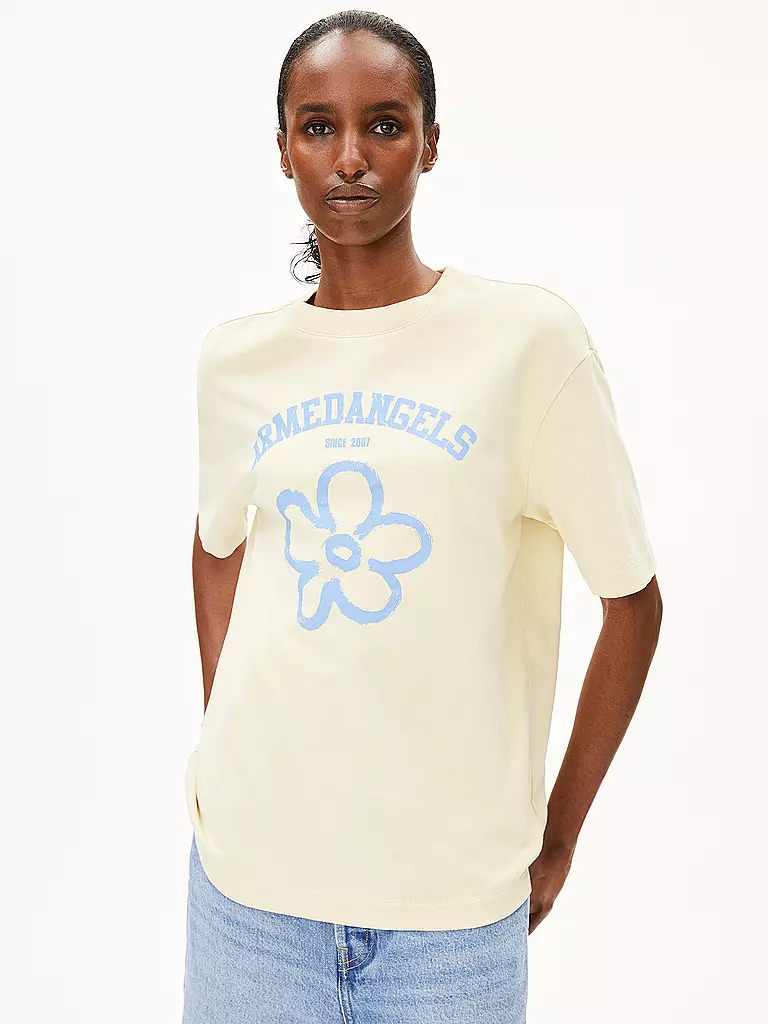 ARMEDANGELS | T-Shirt TARJAA LOGO FLOWAA | creme