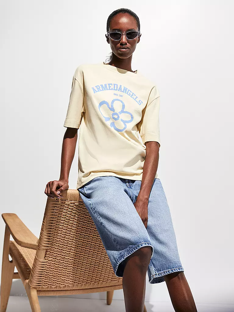 ARMEDANGELS | T-Shirt TARJAA LOGO FLOWAA | creme