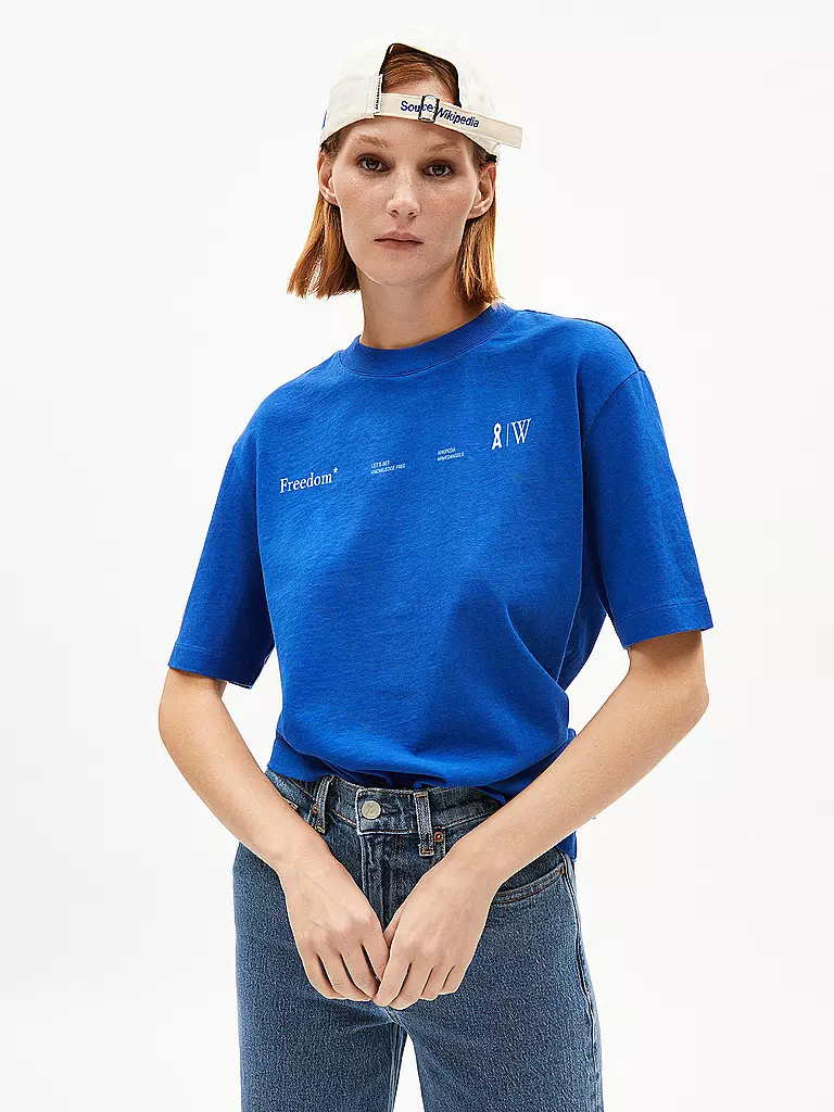 ARMEDANGELS | T-Shirt TARJAA WIKIPEDIA | blau