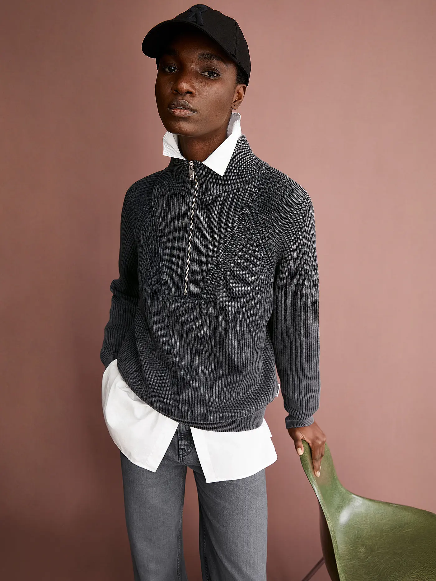 ARMEDANGELS | Troyer Pullover RONYIAAS | schwarz