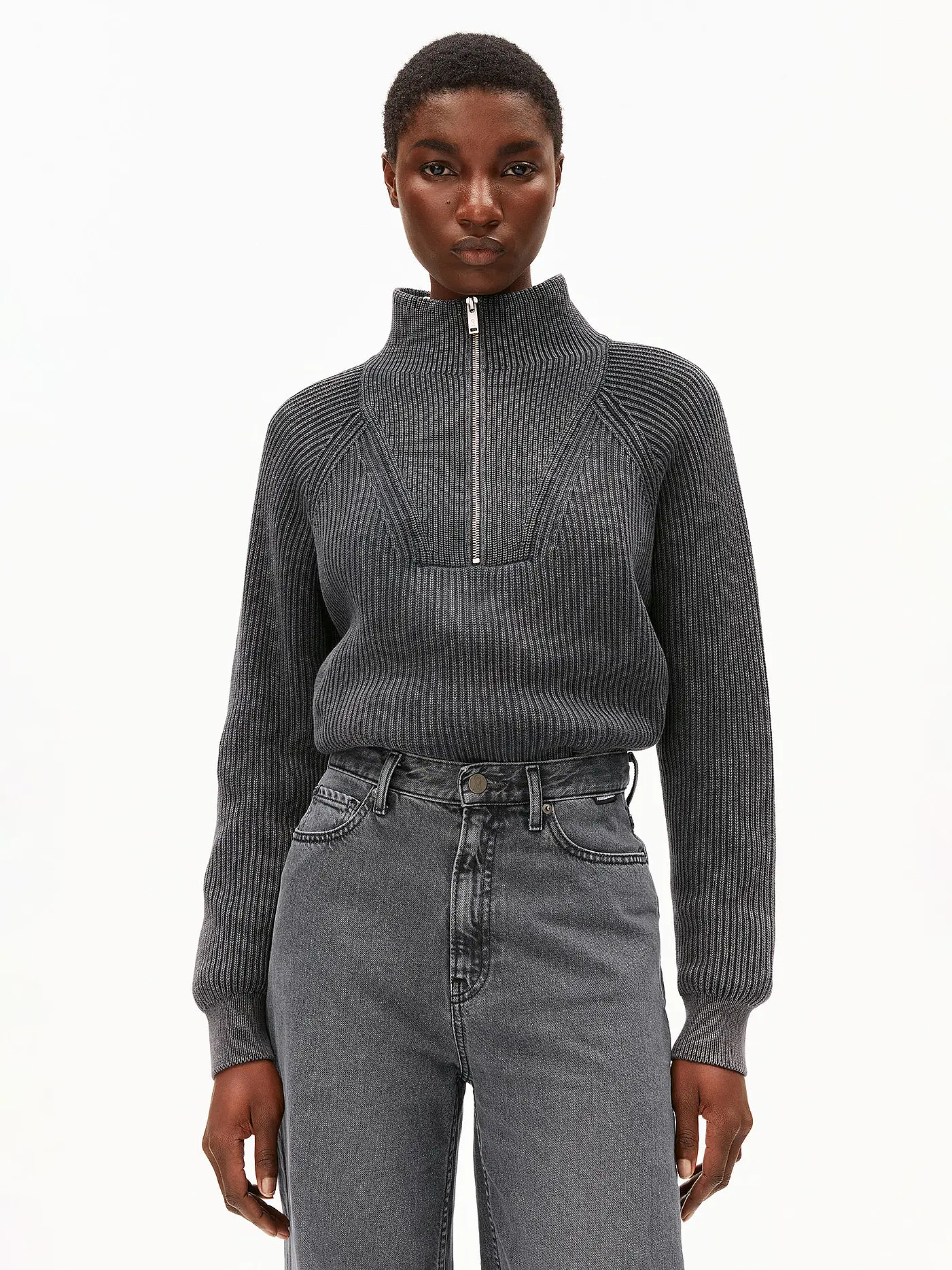 ARMEDANGELS | Troyer Pullover RONYIAAS | schwarz