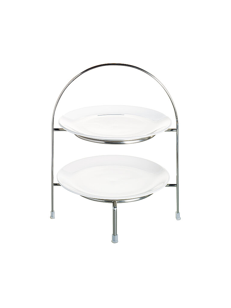 Etagere 2-stufig für Dessertteller 28cm silber baby