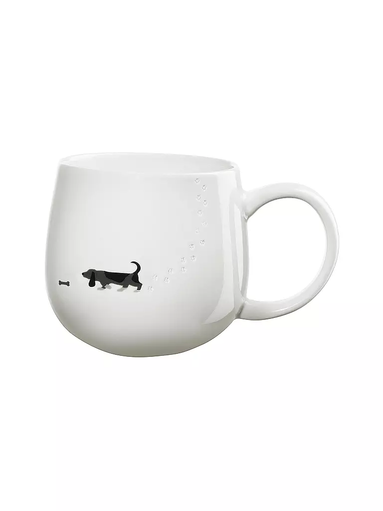 ASA SELECTION | Henkelbecher 0,4l MAGU-FOOTPRINTS Dog | weiss