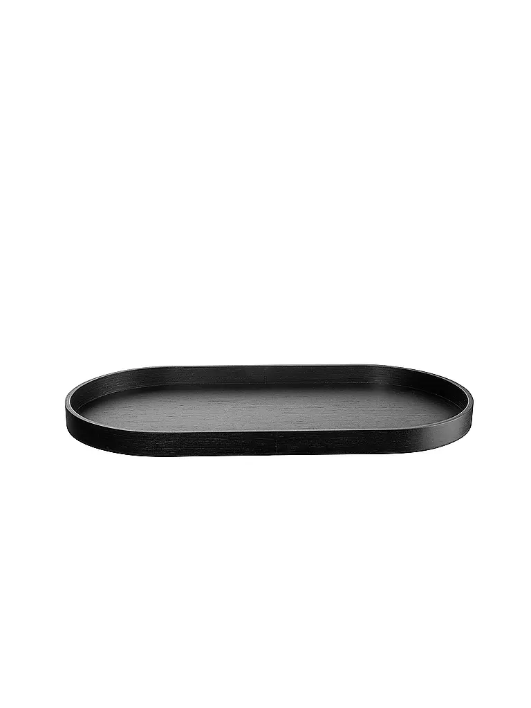 ASA SELECTION | Holzblatte oval 44x22,5cm Eiche Schwarz | Schwarz