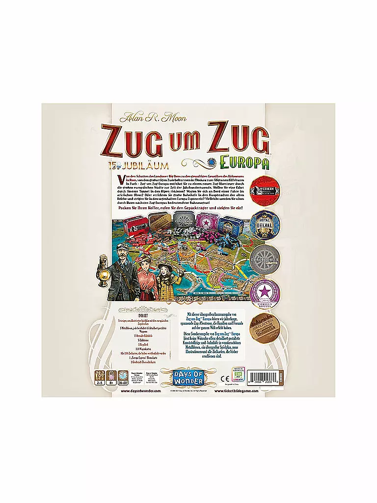 ASMODEE | Brettspiel - Zug um Zug: Europa 15. Jubiläum | keine Farbe