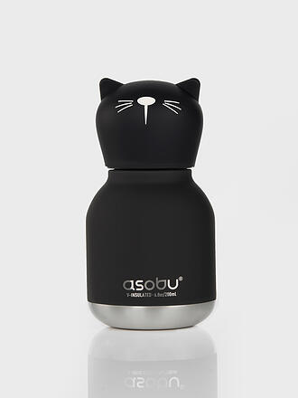 ASOBU | Kinder Mini-Isolierflasche KATZE 0,2l Schwarz