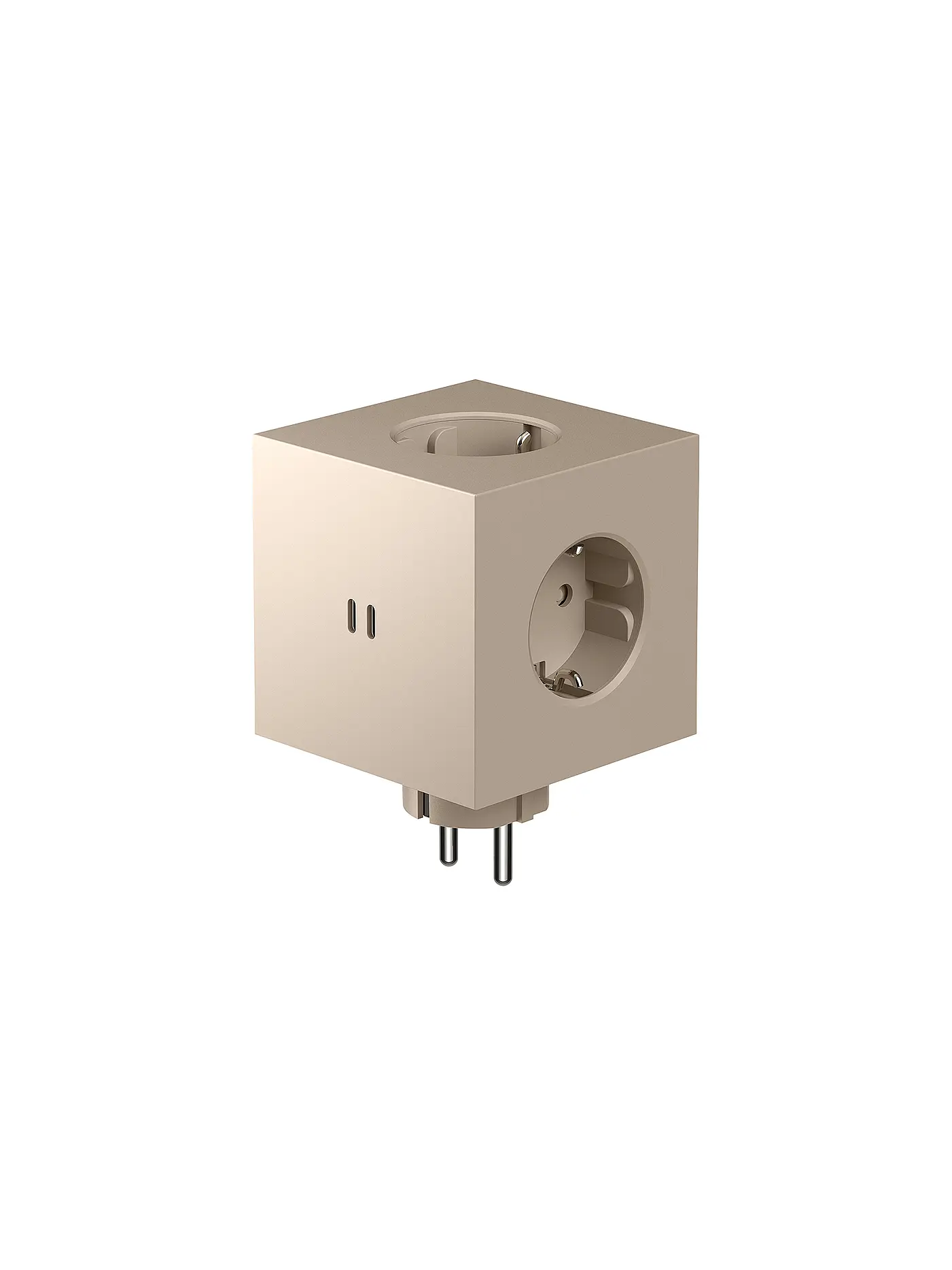 AVOLT | Mehrfachsteckdose Square 2 F Black | creme