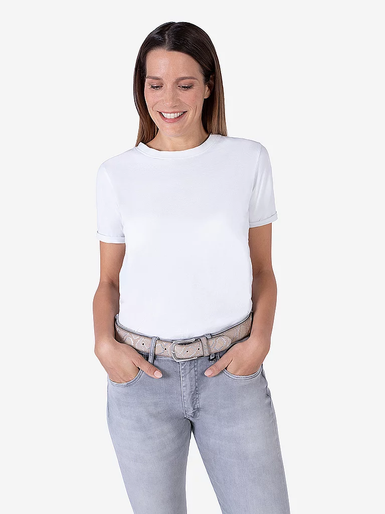 B.BELT Ledergürtel SABIA silber | 100