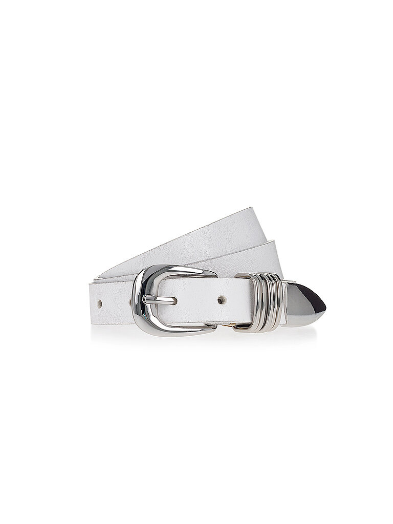 B.BELT Ledergürtel  weiss | 80