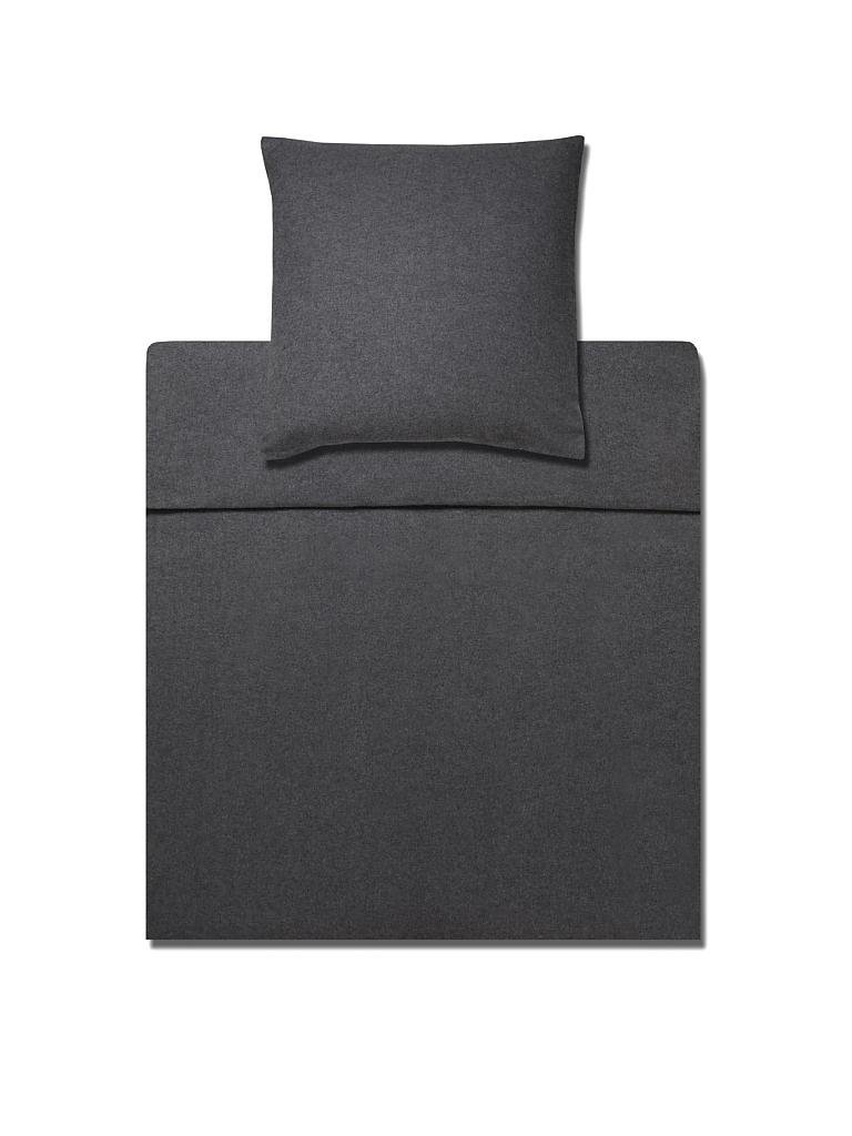BALDESSARINI | Flanell-Bettwäsche "Reed" 70x90cm / 140x200cm (Caviar) | grau
