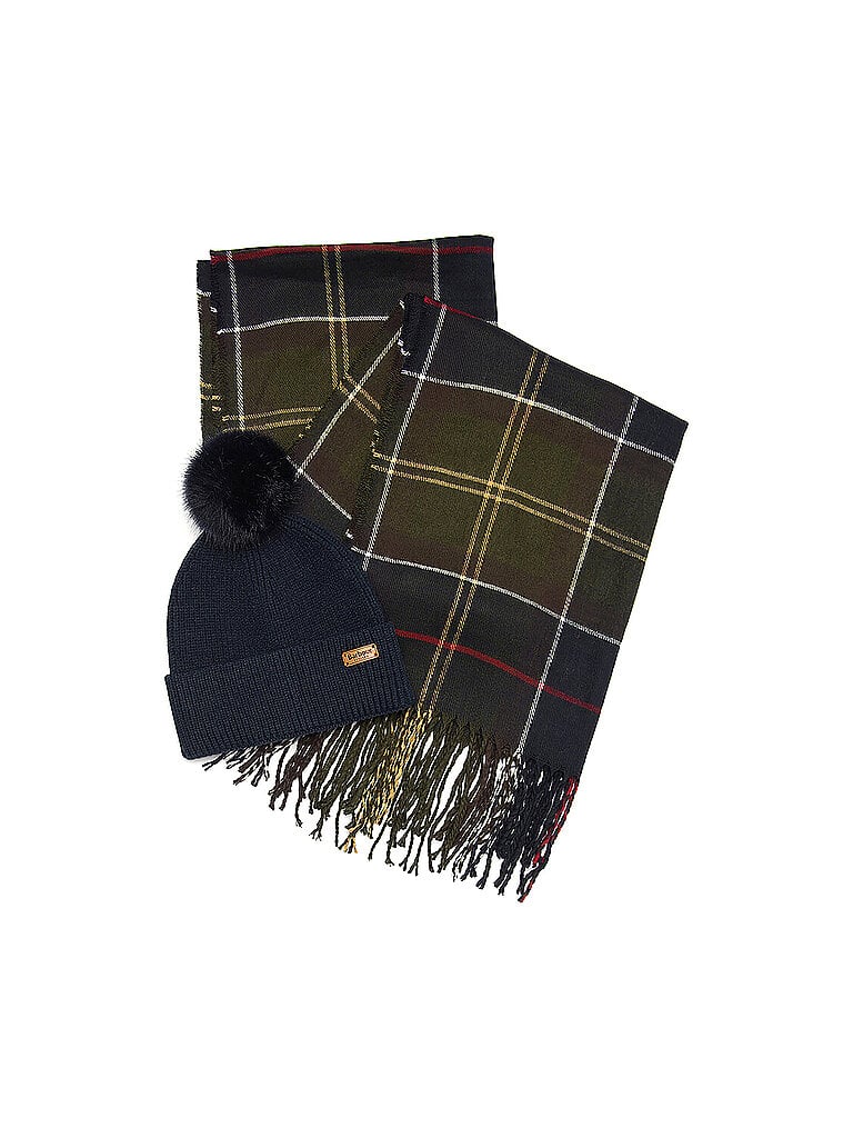Geschenkset Beanie und Schal DOVER dunkelgrün damen