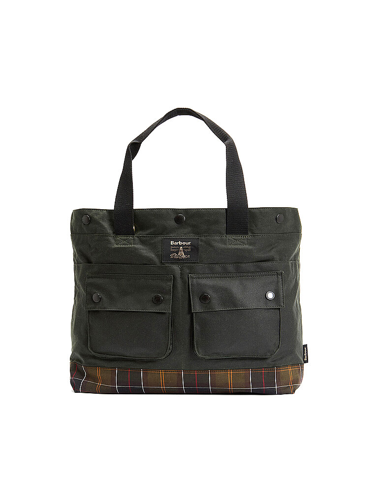 BARBOUR Tasche - Tote Bag FIELD WAX dunkelgrün