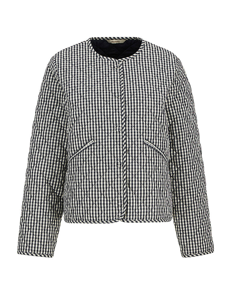Leichtsteppjacke CASHEL GINGHAM COLLARLESS dunkelblau 36 damen