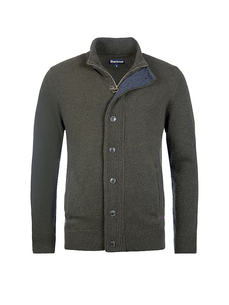 BARBOUR Strickjacke ESSENTIAL olive | S