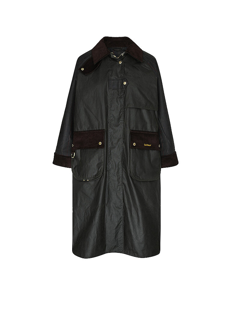 BARBOUR Trenchcoat KIRKLEES CHECKED WAX olive | 34