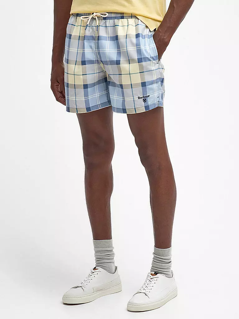 BARBOUR | Badeshorts TARTAN STAPLE | hellblau