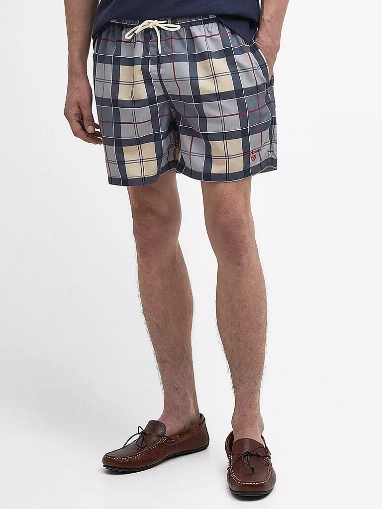 BARBOUR | Badeshorts TARTAN STAPLE | hellblau