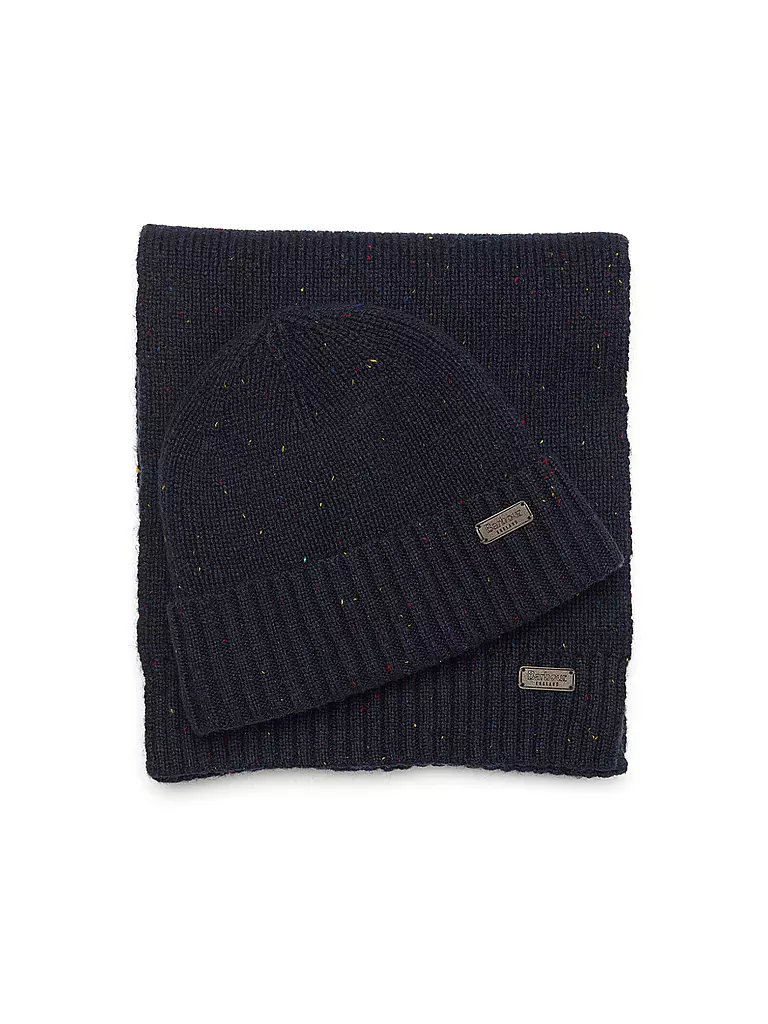 BARBOUR | Geschenkset 2-teilig Schal und Mütze CARLTON | dunkelblau