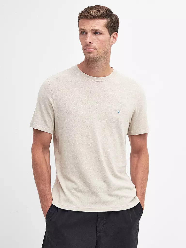 BARBOUR | Leinen T-Shirt CLIFFE | beige