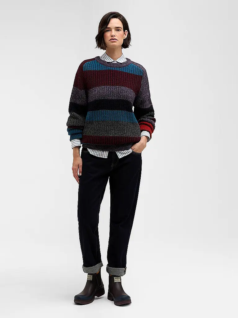 BARBOUR | Paul Smith loves Barbour Pullover Multi Striped Rundhalsausschnitt | Rot