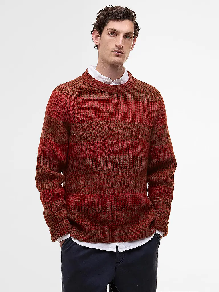 BARBOUR | Paul Smith loves Barbour Pullover Saddle Rundhalsausschnitt | Rot