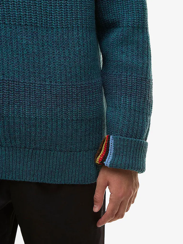 BARBOUR | Paul Smith loves Barbour Pullover Saddle Rundhalsausschnitt | Blau