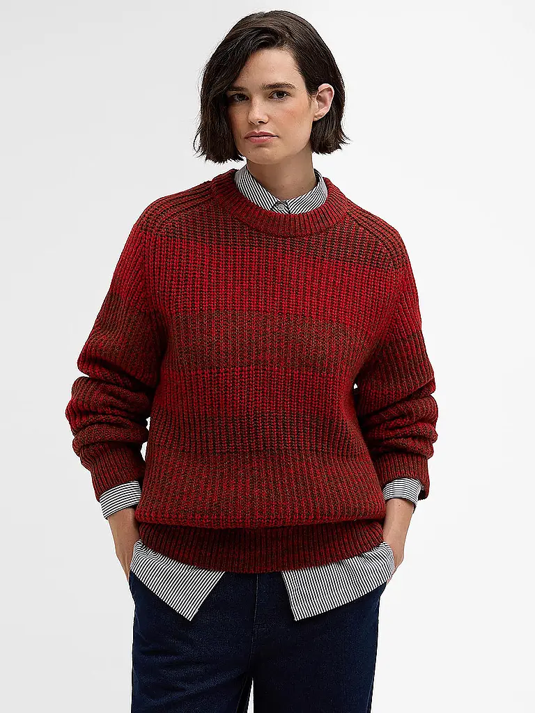 BARBOUR | Paul Smith loves Barbour Pullover Saddle Rundhalsausschnitt | Rot