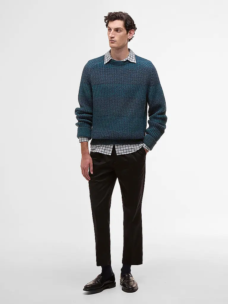 BARBOUR | Paul Smith loves Barbour Pullover Saddle Rundhalsausschnitt | Blau