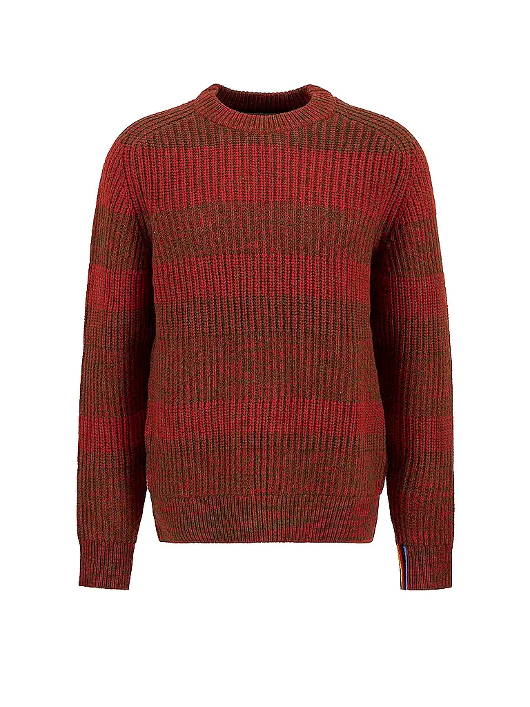 BARBOUR | Paul Smith loves Barbour Pullover Saddle Rundhalsausschnitt | Rot