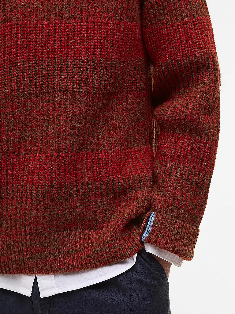 BARBOUR | Paul Smith loves Barbour Pullover Saddle Rundhalsausschnitt | Rot