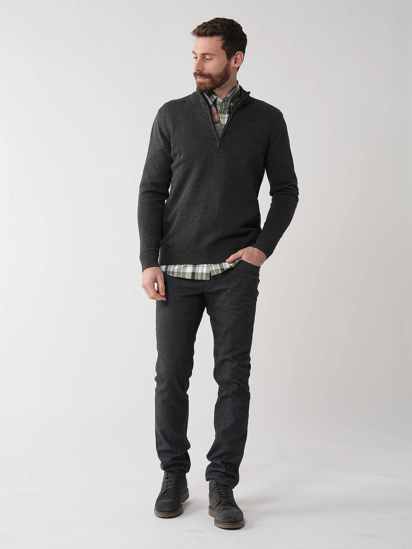 BARBOUR | Troyer Pullover  | grau