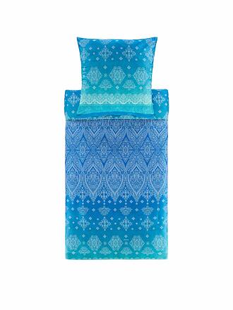 BASSETTI | Satin Bettwäsche KERALA 70x90cm/140x200cm Blau