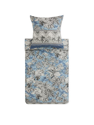 BASSETTI | Satin Bettwäsche BOBOLI 70x90cm/140x220cm Rauchblau 