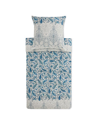 BASSETTI | Satin Bettwäsche MONNALISA 2x 70x90cm / 200x200cm Raucblau