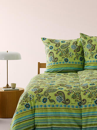 BASSETTI | Satin Bettwäsche RAPALLO 70x90cm/140x200cm Hell Gruen 